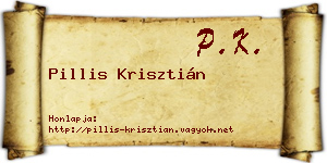 Pillis Krisztián névjegykártya