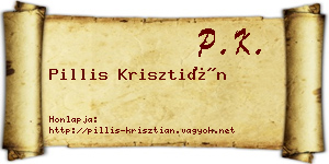 Pillis Krisztián névjegykártya